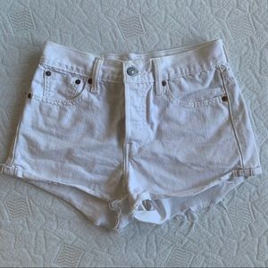 White High Waisted Levi’s Shorts